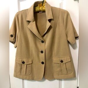 Vintage TanJay Petites Khaki Crop Jacket Shirt Size 6P